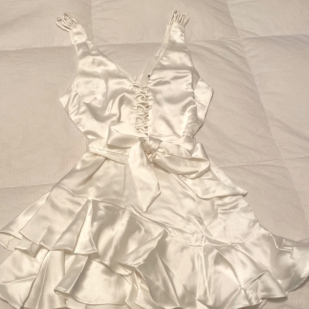 White satin romper